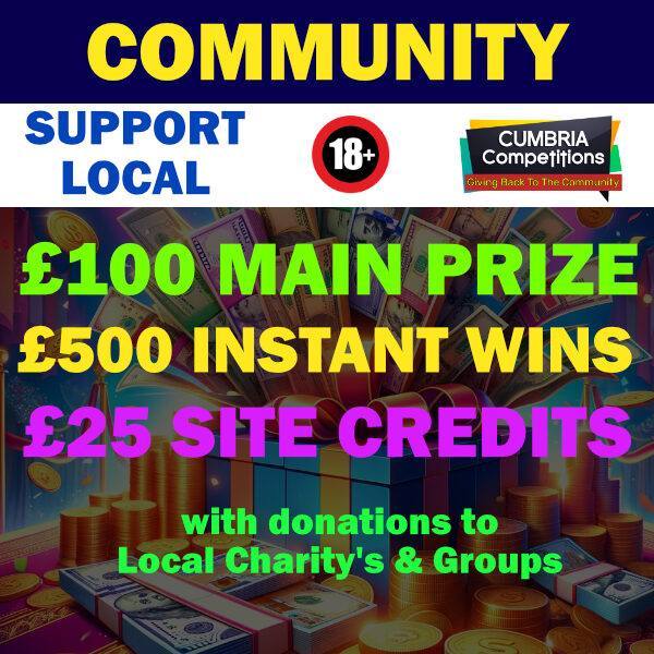 £100 Main Prize – £500 Instant Wins – £25 Site Credits