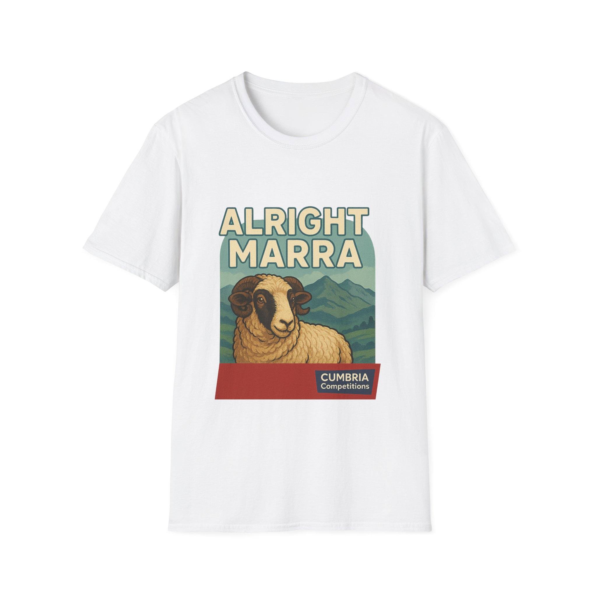 Unisex Softstyle T-Shirt - "Alright Marra" Vintage Sheep Design